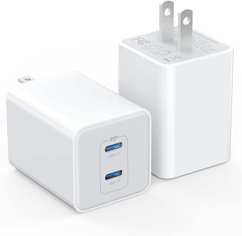 [2-Pack] USB C Charger Block 40W, Dual Port 20W PD 3.0 Type C Fast Wall Charger,