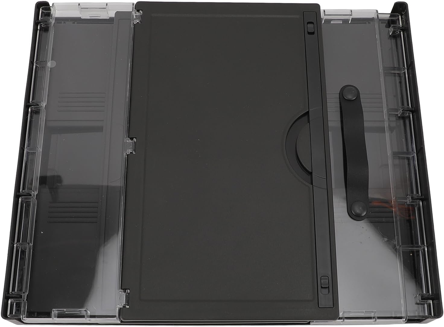 Large Capacity Foldable Under Bed Storage Box with Lid, Plastic Clothes Organizer Portable Underbed Container for Various Locations (Black)