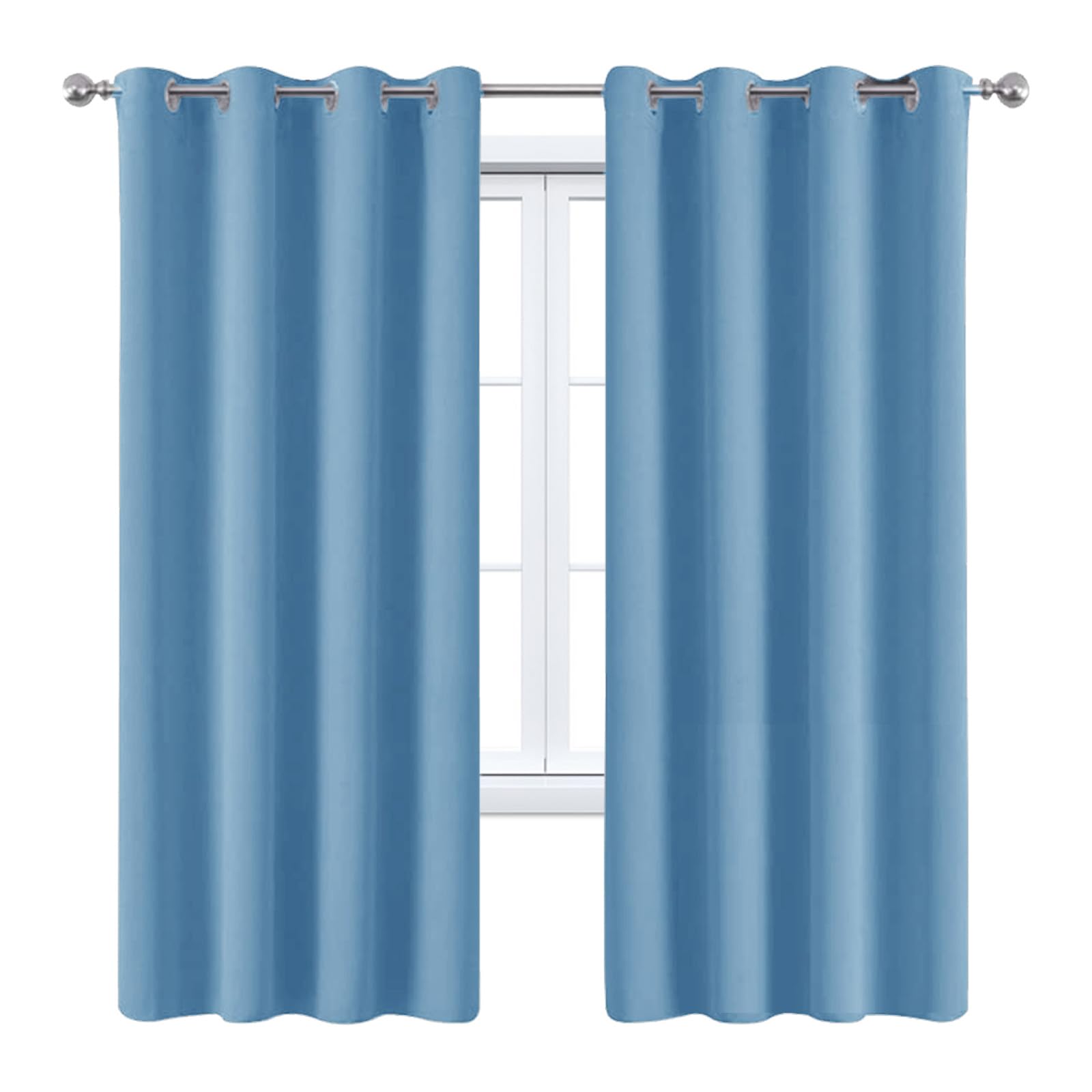 Cortinas opacas dormitorio azul de 215 x 200 cm aislantes del calor y frío