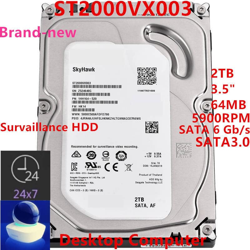 Seagate ST2000VX003（3.5インチ HDD 2TB） Seagate Surveillance ST2000VX003 2TB 512e SATA HDD