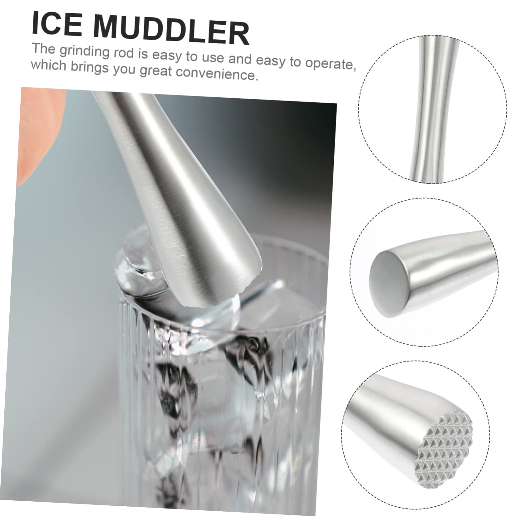 STOBAZA Stainless Steel Muddler Lemon Juicer Pressing Rod Easy Cleaning for Cocktail Making