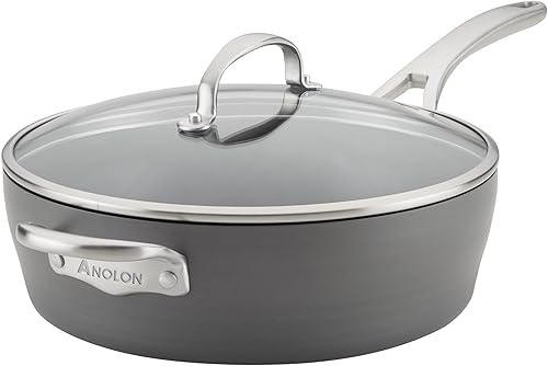 Miniatura 2 de Anolon Allure - Horno holandés de aluminio anodizado duro, 5 cuartos de galón, gris oscuro