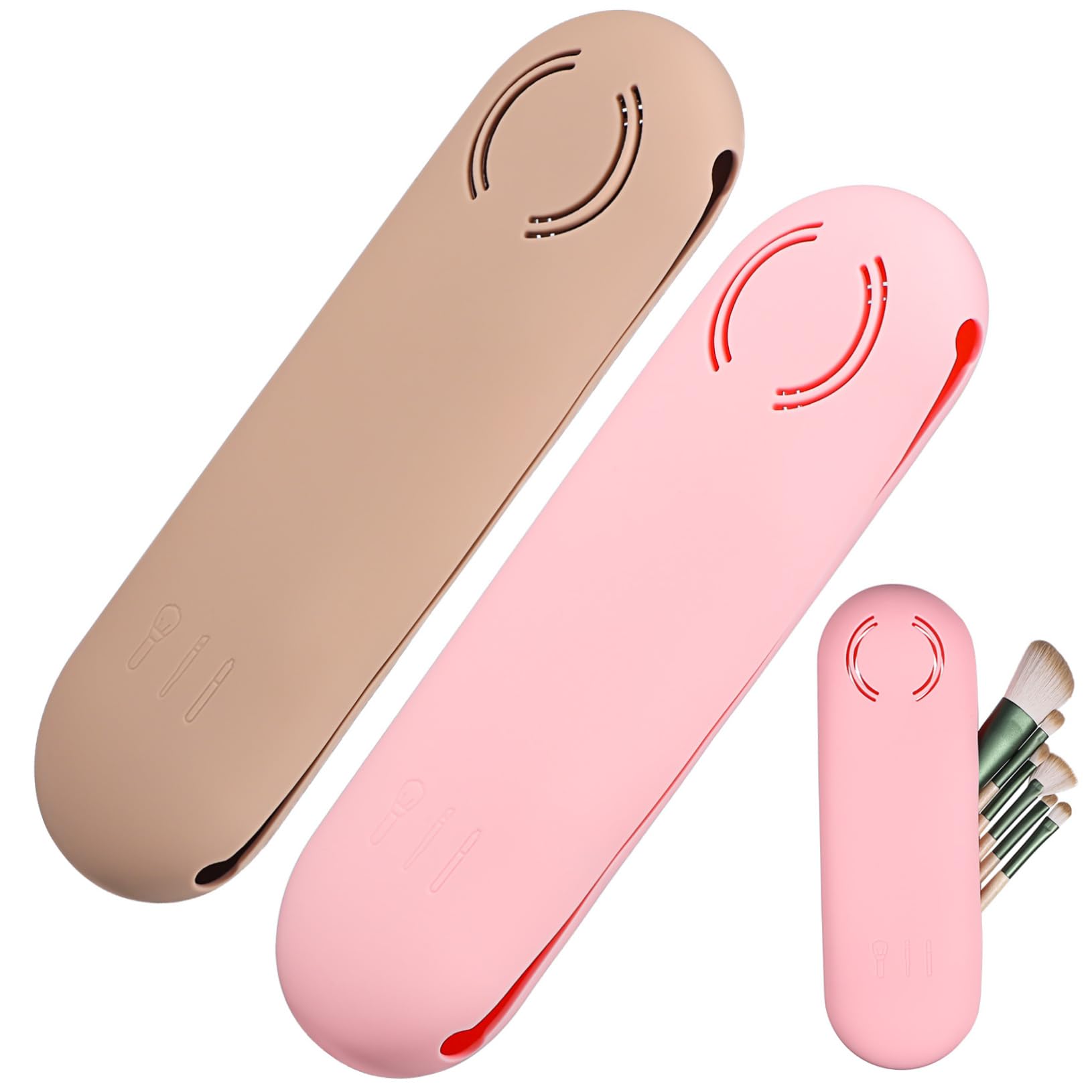 minkissy Silicone Makeup Brush Holder Portable Brush Bag for Travel Daily Storage