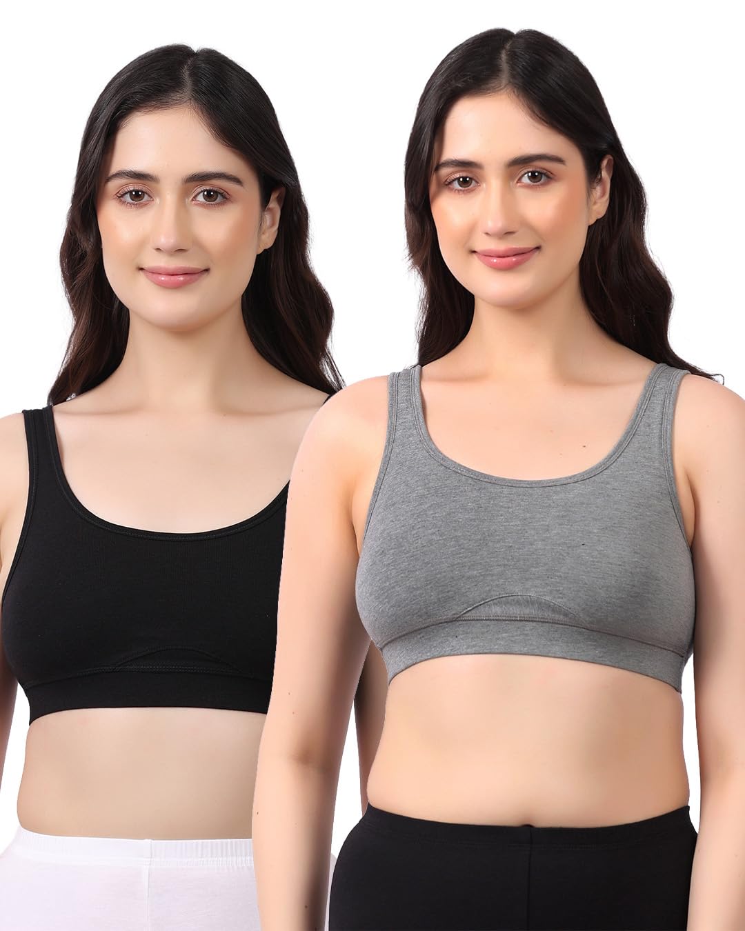 lavos Bamboo Cotton Comfort Sleeping Bra for Women, Slip On Bras to Wear at Home, Non-Padded & Non-Wired Sports Bras, Full/High Coverage, Soft Comfortable & Breathable Broad Strap Bra for Young Ladies-picture-26