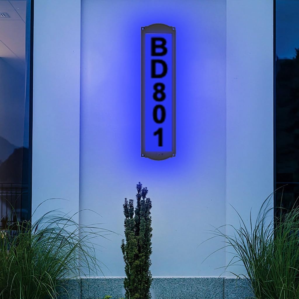 Solar LED Houses Number Sign with Remote Control Energy Saving Houses Sign for Enhances nighttimes Visibilities & Easy Setups