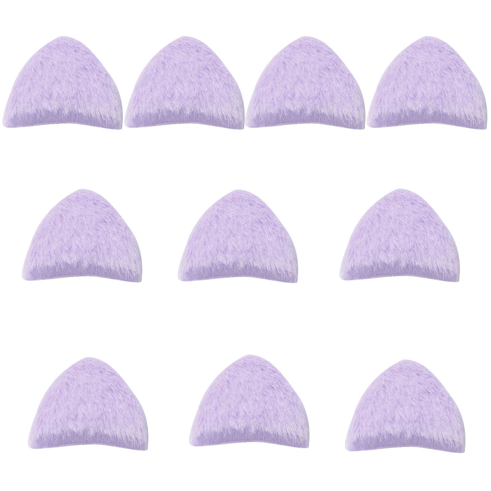 Carotoe Purple Of 10Pcs Soft Furry Animal Ear Sewing Embellishment For Stuffed Toy Hair Accessories Clothing Crafting Animal Ears Headbands