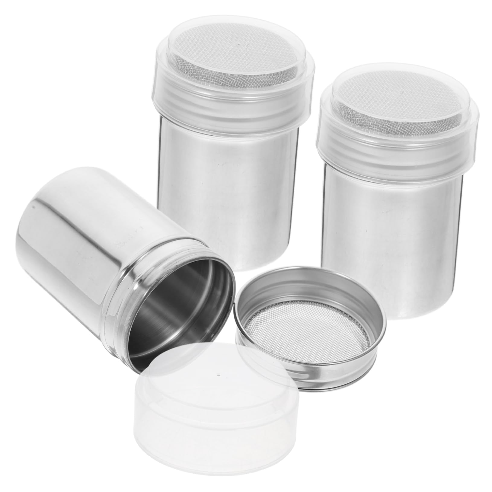 Unomor Cinnamon Sugar Shaker Flour Dispenser Set Stainless Steel Lid Easy to Clean