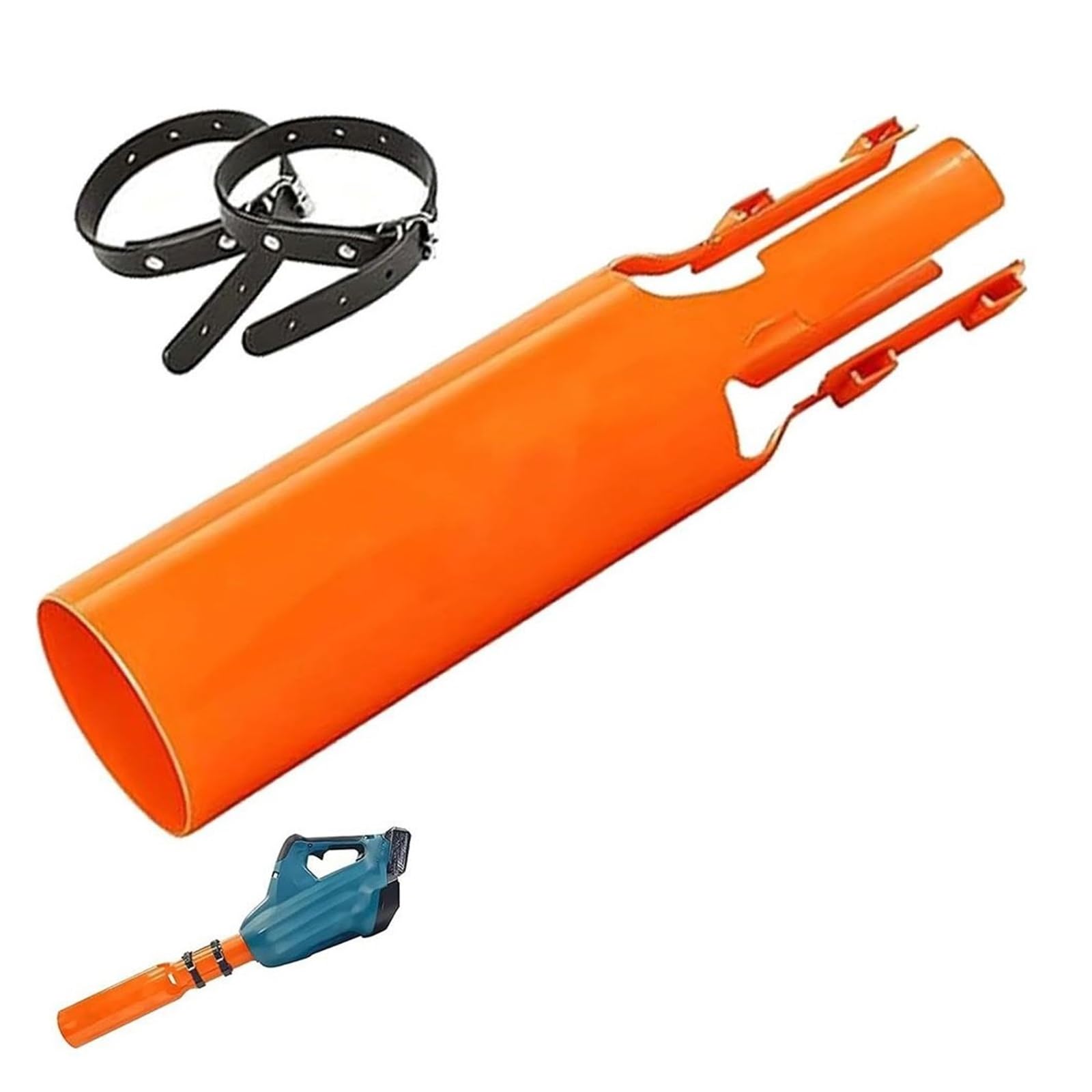 Boquillas circulares fáciles de acoplar, para todo tipo de clima, accesorio de soplador de hojas, pieza de repuesto, doble flujo (naranja)