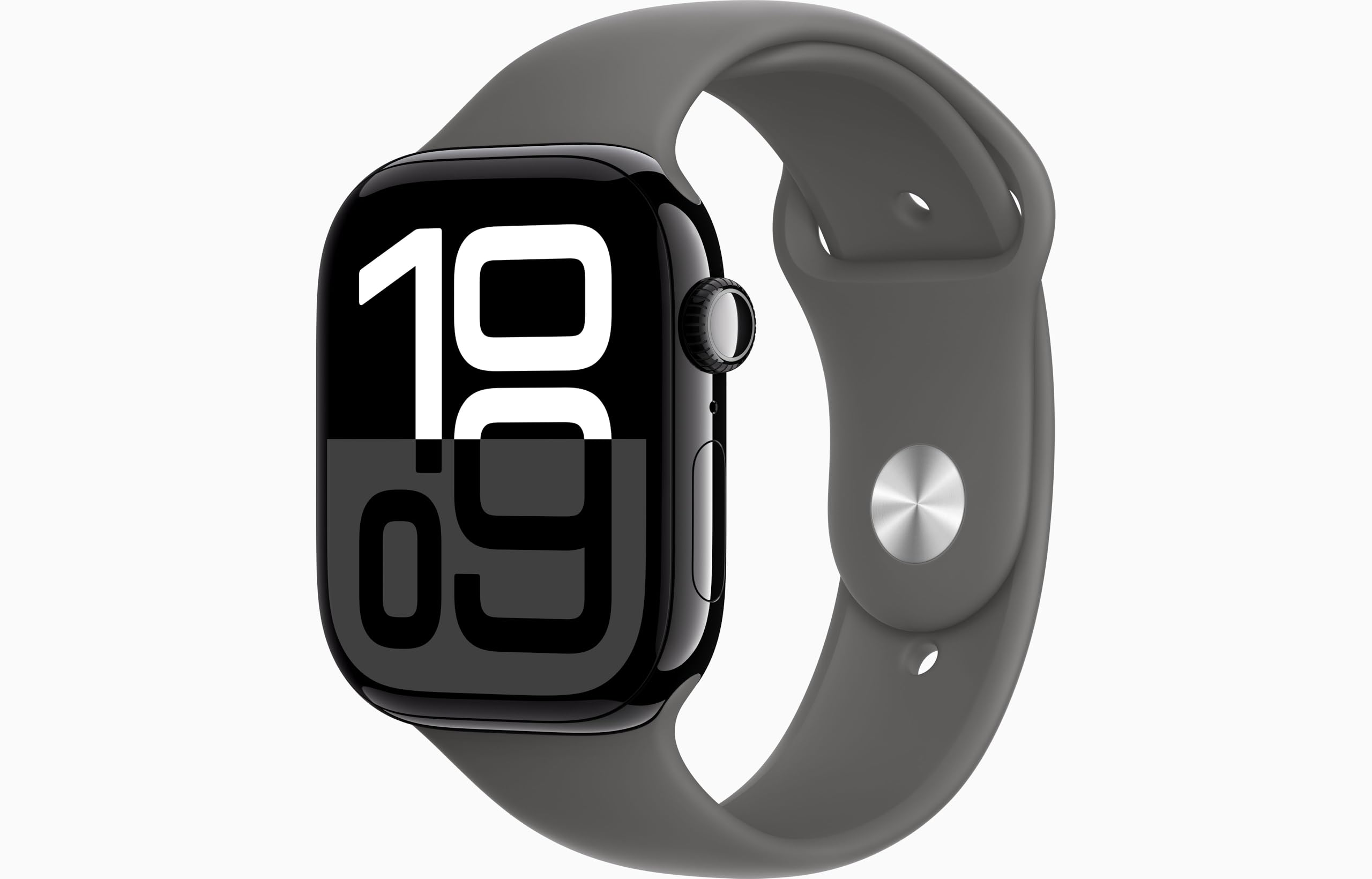 Apple Watch Series 10 [GPS, 46mm] - Jet Black Aluminum Case with Stone Gray Sport Band, S/M (Renewed)