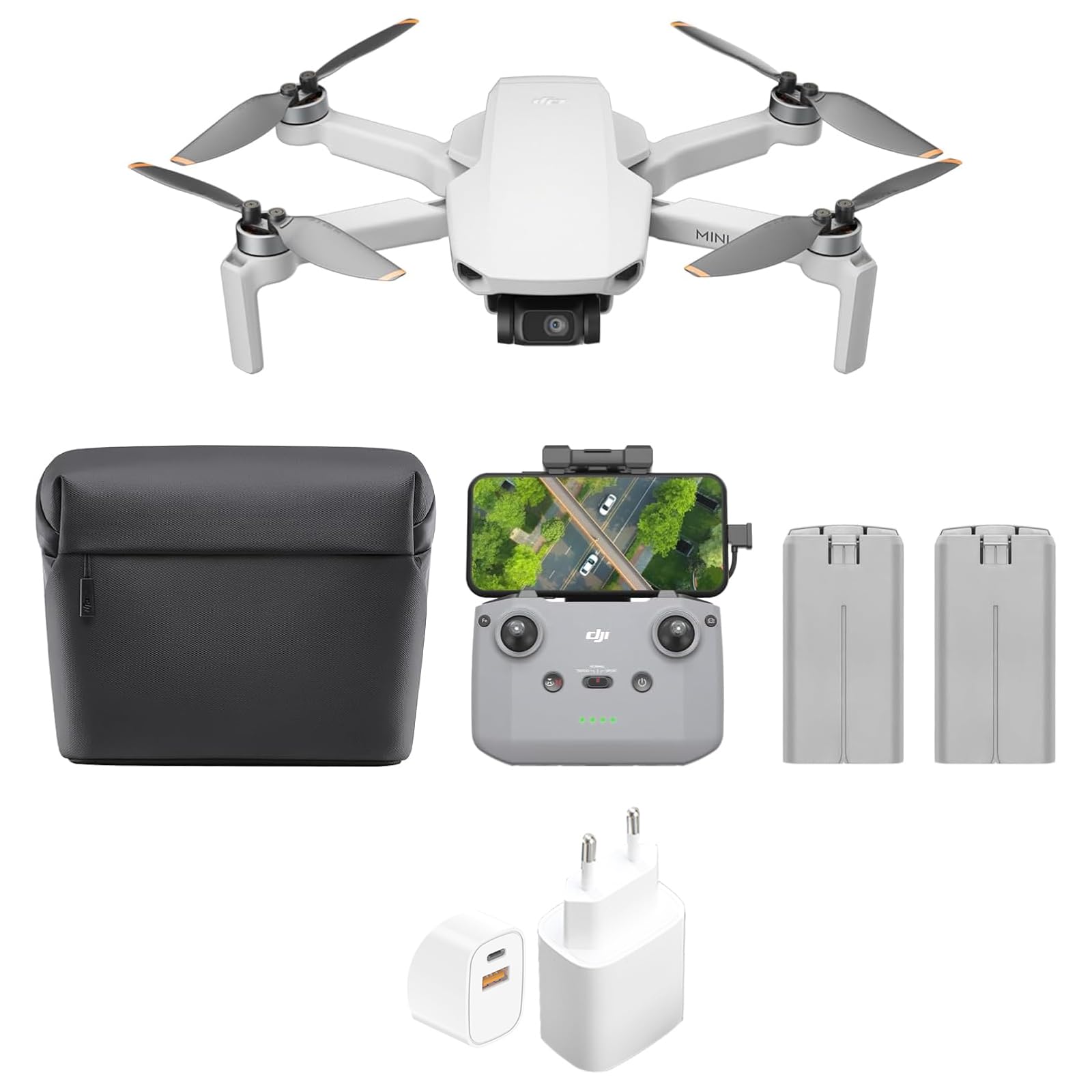 DJI Mini 4K Camera Drone Combo con Cámara UHD, Estabilización de Cardán de 3 Ejes, Transmisión de Video en Vivo de 10 km, 62 Min de Vuelo, <249 g, Incluye 2 BaterÃas, para Adultos