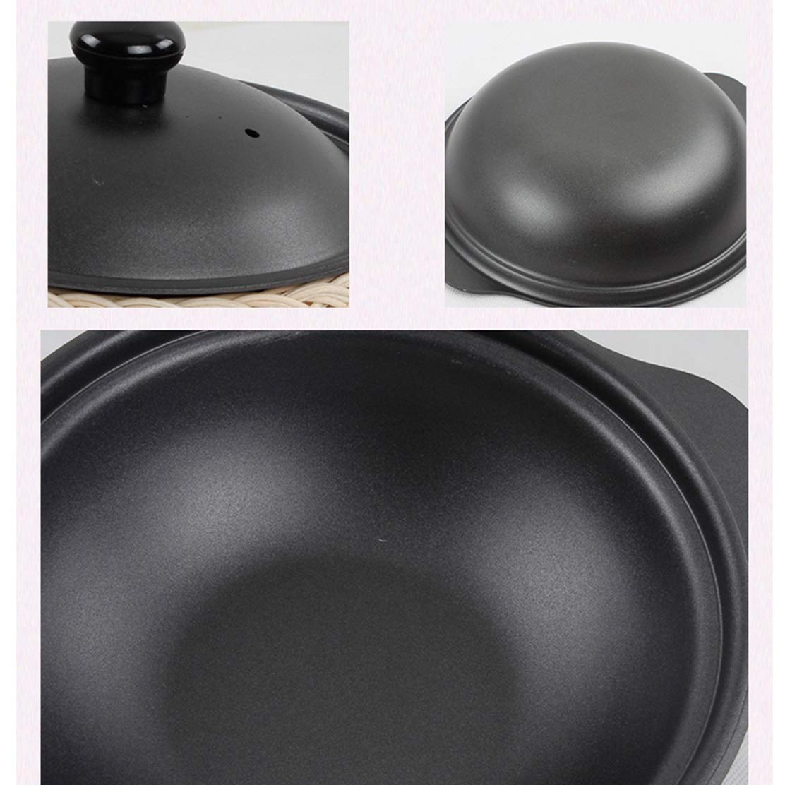 Żeliwny mini wok z pokrywką, 22 cm / 24 cm / 26 cm do kuchenki indukcyjnej, do prezentacji stołu dla pojedynczego / wielu użytkowników, małych gorących garnków domowych, żeliwna patelnia