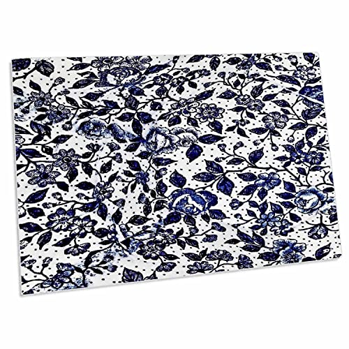 3dRose Pad Mouse Grande Floral Azul sobre Blanco miniatura 1