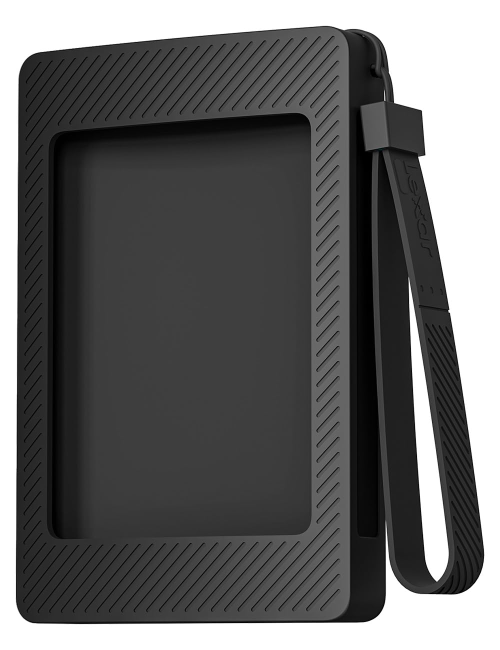 Lexar Magnetic Sleeve for SL500 Portable SSD, Magnetic Attachment for iPhone & Mac, Shockproof Rubber Protective Sleeve, Black-image-3