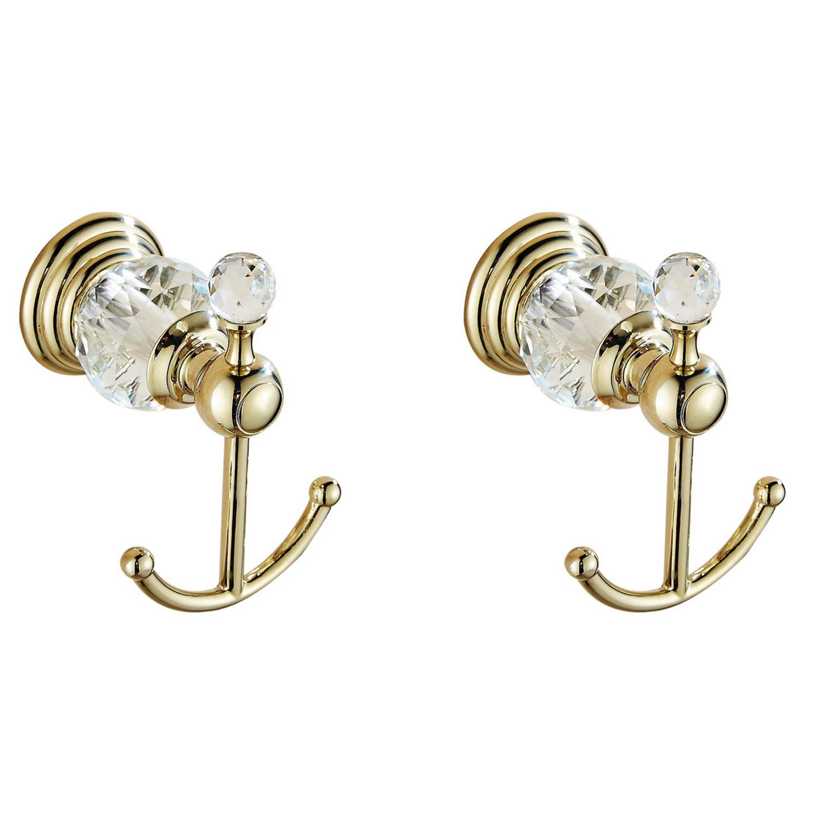 Hndhbfgrt Gold 2X Crystal Towel Hook, Robe Hooks, Bathroom Hand Towel Wall Hanger For Clothes Closet Wall Mounted Kitchen