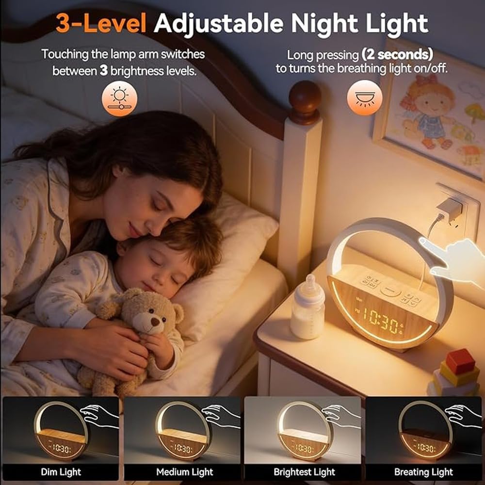 Réveil simulateur d'aube et de crépuscule, lampe de bureau
