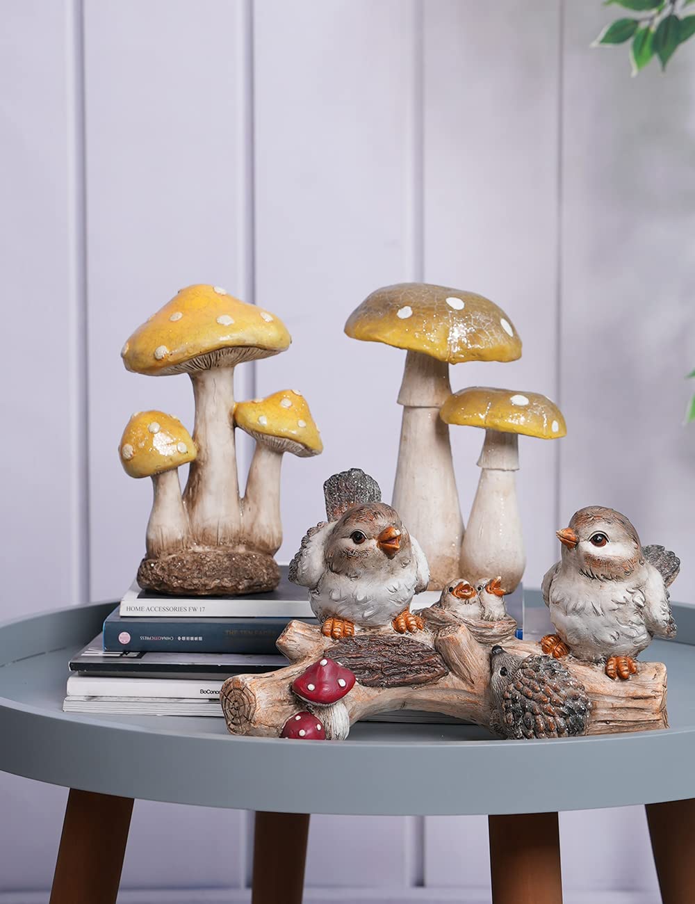 SEINHIJO Funghi Statuetta Figurine Giardino Regalo Decorazione Moderna Scultura Soprammobili Casa Ornamento Statua Resina Arte 18cm