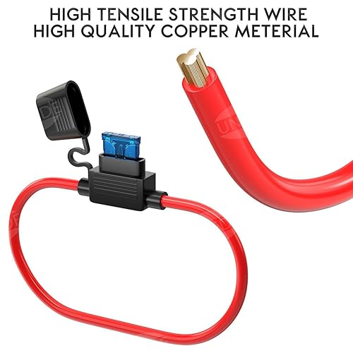 Miniatura 3 de UNEEDE Paquete de 10 portafusibles en línea ATCATO para fusibles de coche, adaptador de grifo de calibre 16, 20 A, portafusibles de alambre