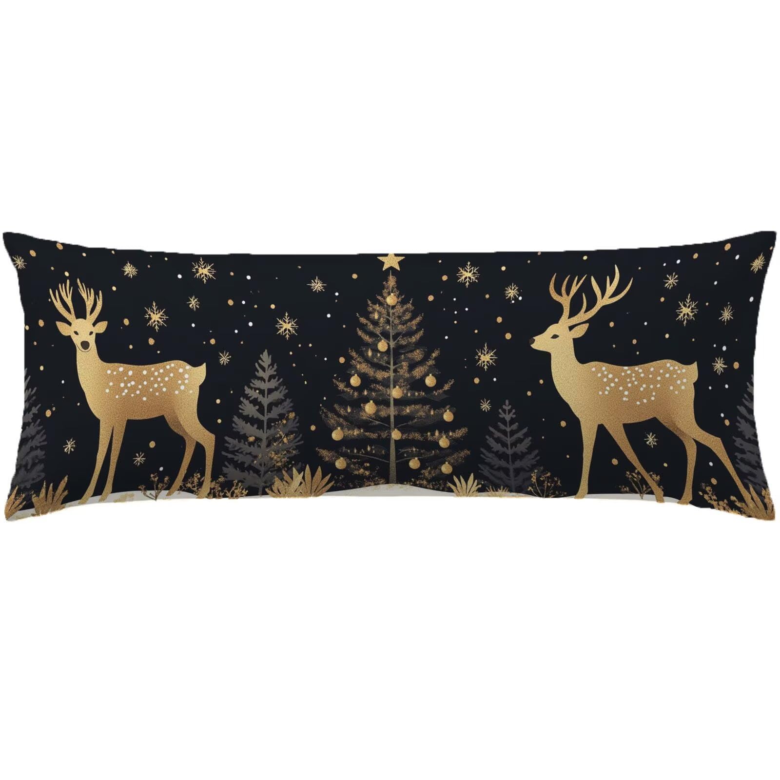Poszewki na poduszki do łóżka 60 x 180 cm poszewki na poduszki czarne poszewki na poduszki złote aksamitne poszewki na poduszki, miękka i oddychająca dwustronna poszewka na poduszkę z niewidocznym