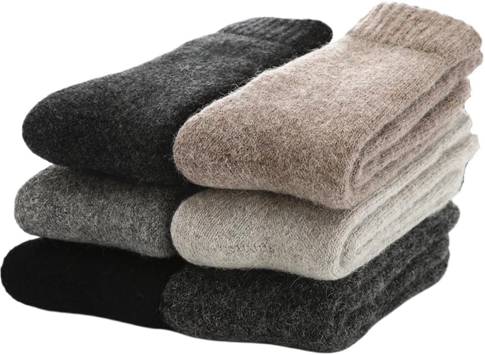 5 Pairs Winter Socks Men Super Thicker Solid Thermosocks Rabbit Against Cold Snow Warm Sock