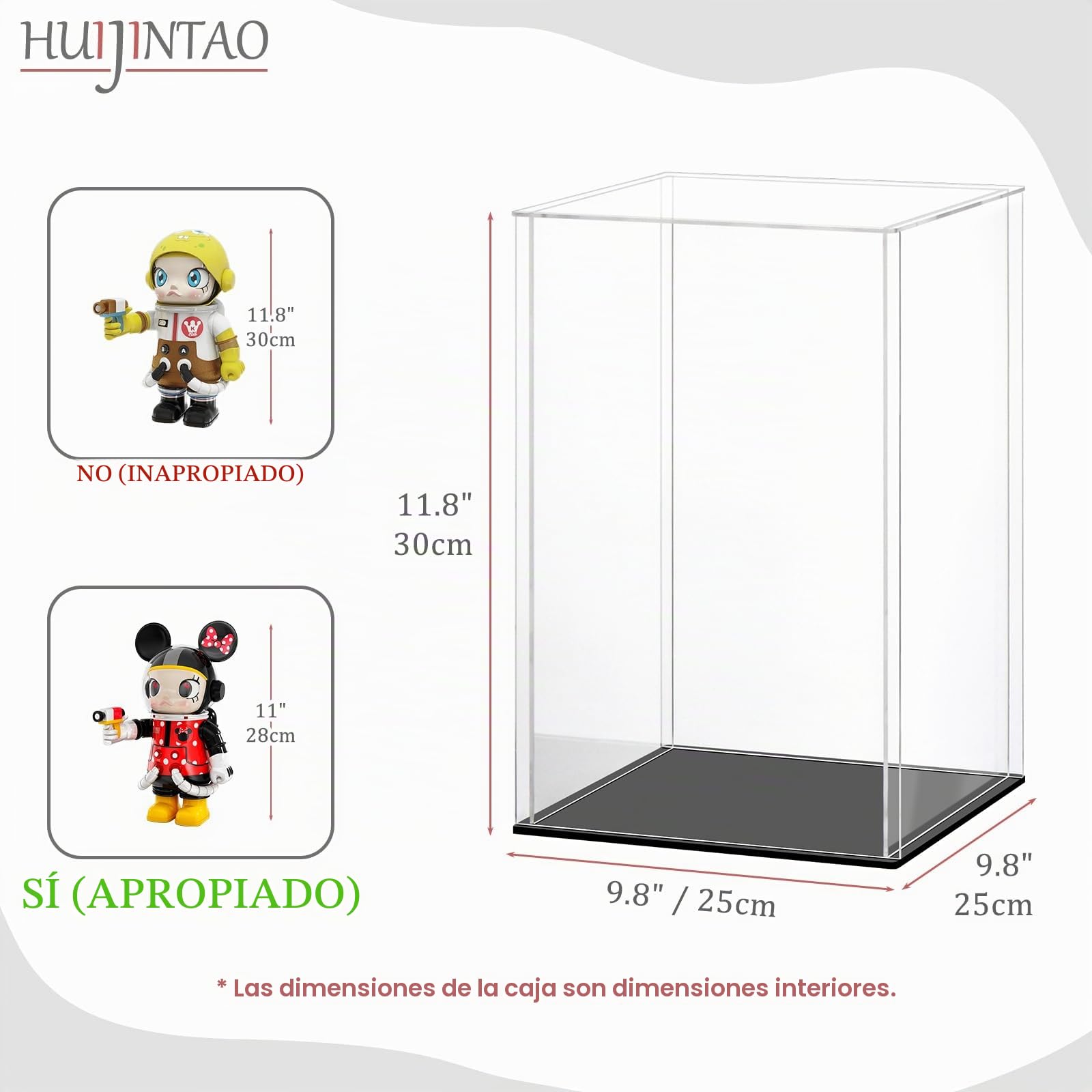 Vitrinas para Colecciones, Vitrinas expositoras, Vitrina Metacrilato, Caja metacrilato Transparente Expositor, Vitrina Expositora para Colecciones, Miniaturas, Figuritas (25x25x30 cm)
