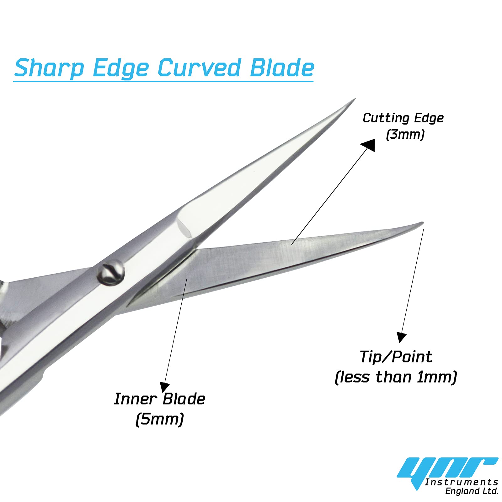 Nail Scissors Professional Cuticle Scissors Extra Strong Straight Curved Manicure Nail Art Scissors (CS-02)