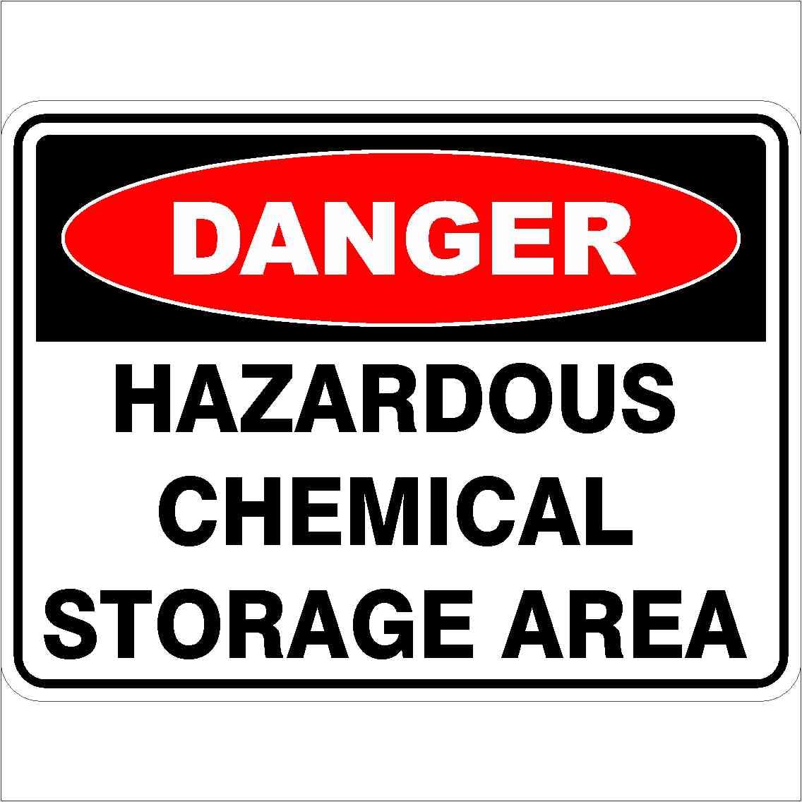 Hazardous Chemical Storage Area Danger Signs Metal Tin Sign 8 x 12 inch for Industrial & Commercial Series