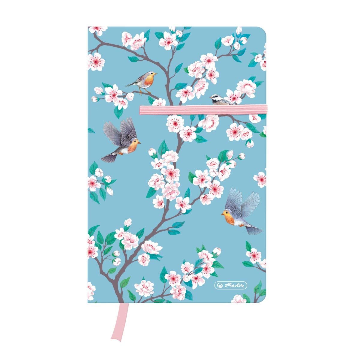 Herlitz Young Notebook A5 Ladylike Birds 88 Sheets Squared with Ribbon 50021475