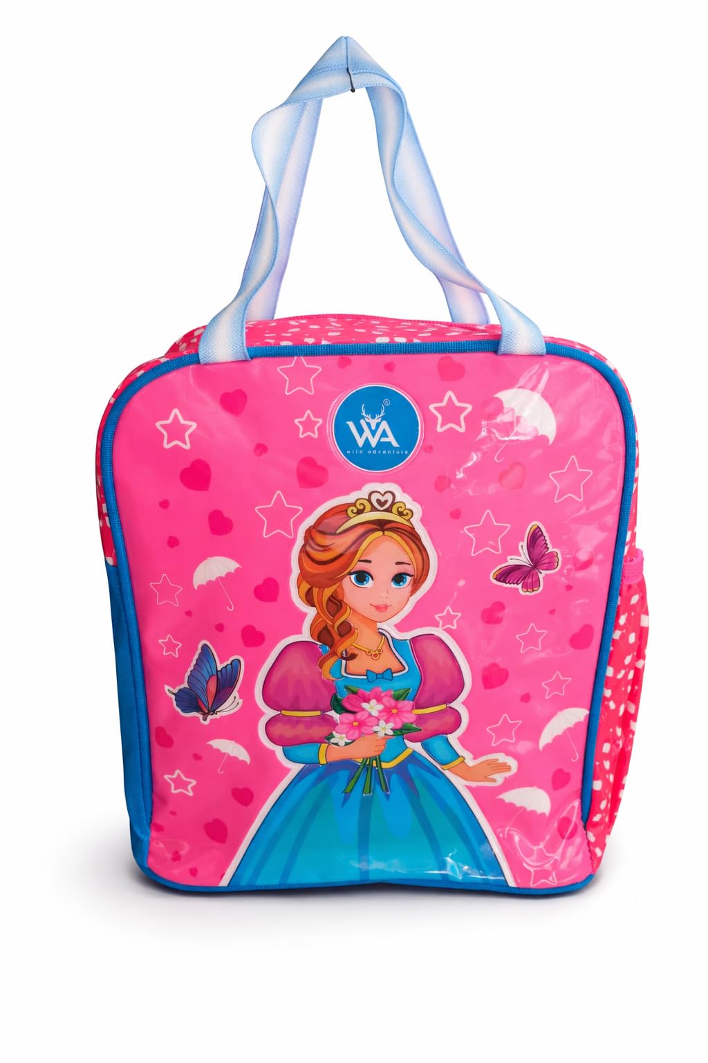 Polypropylene Lunch Bag for Kids | School Lunch Bag | Tiffin Bag | Pink Picnic Bag for Girls (Design 1) (Princess)