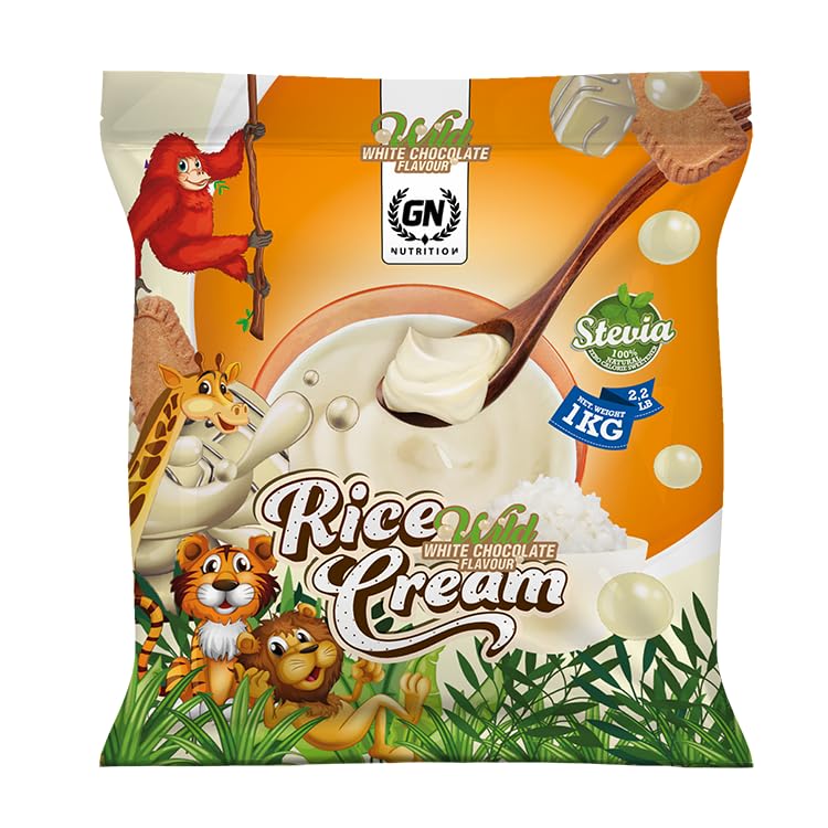 GN NUTRITION Rice Cream 1 kg | Sabor WILD WHITE CHOCOLATE | Ideal para Desayuno y Post Entreno | Fácil Disolución y Textura Suave