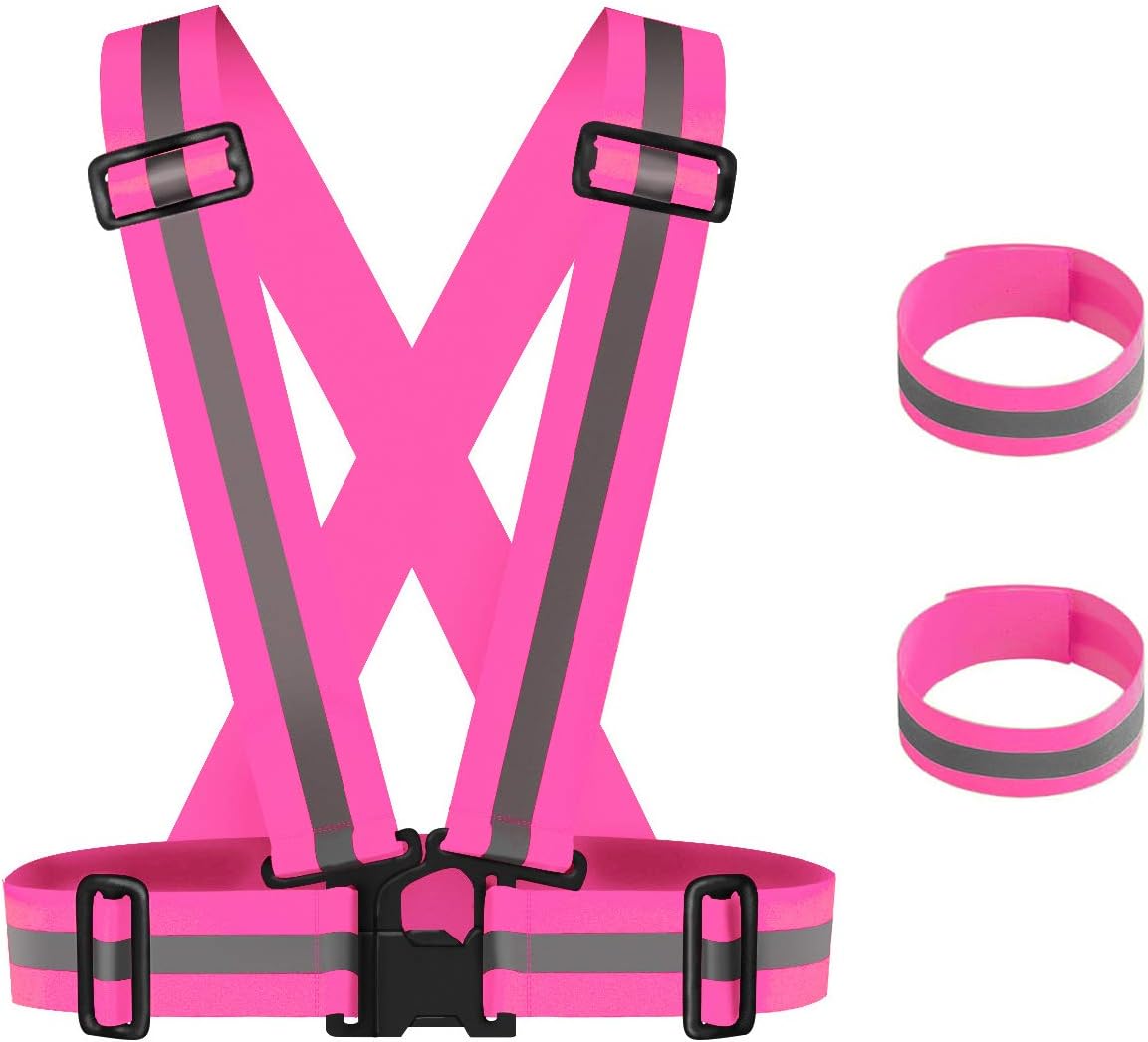 Maotrade high-visibility vest and 2 reflective bands, adjustable