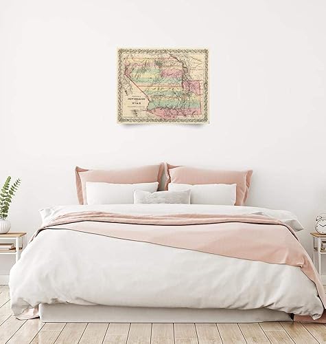 Miniatura 2 de Imagekind Wall Art Print Entitled Vintage Map of New Mexico and Utah (1857) by Alleycatshirts  20 x 16