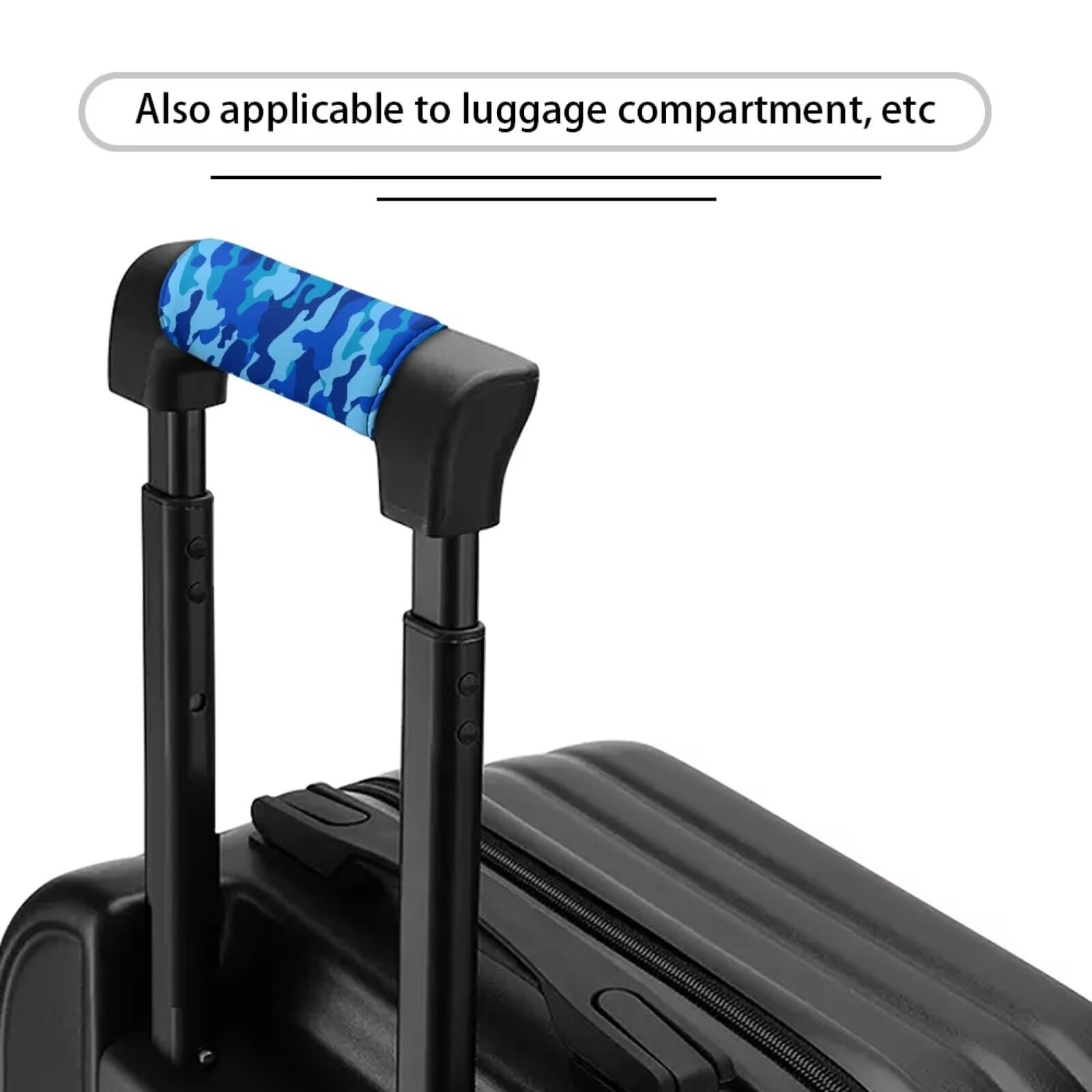 Lot De 2 Housses De Poignée De Valise En Néoprène - Imprimé Camouflage Numérique - Antidérapant, Personnalisation Et Protection - 9