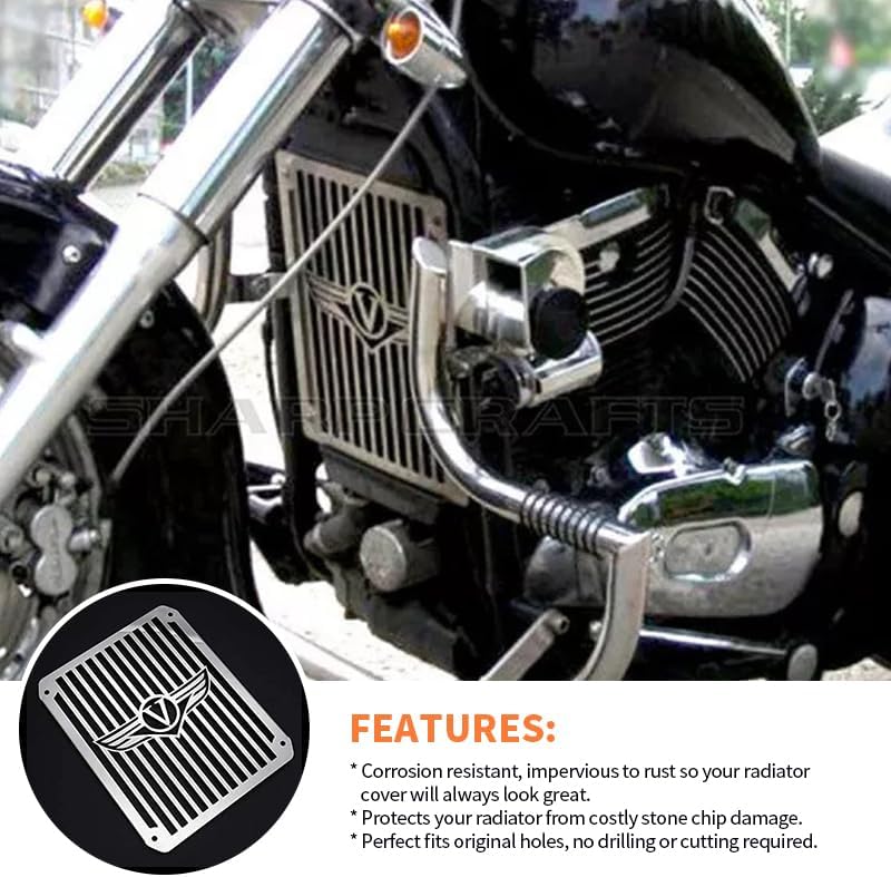 Miniatura 5 de Funda para radiador de motocicleta, protector de parrilla para parrilla, protector de enfriador compatible con Kawasaki Vulcan 400 Vulcan 800 VN400