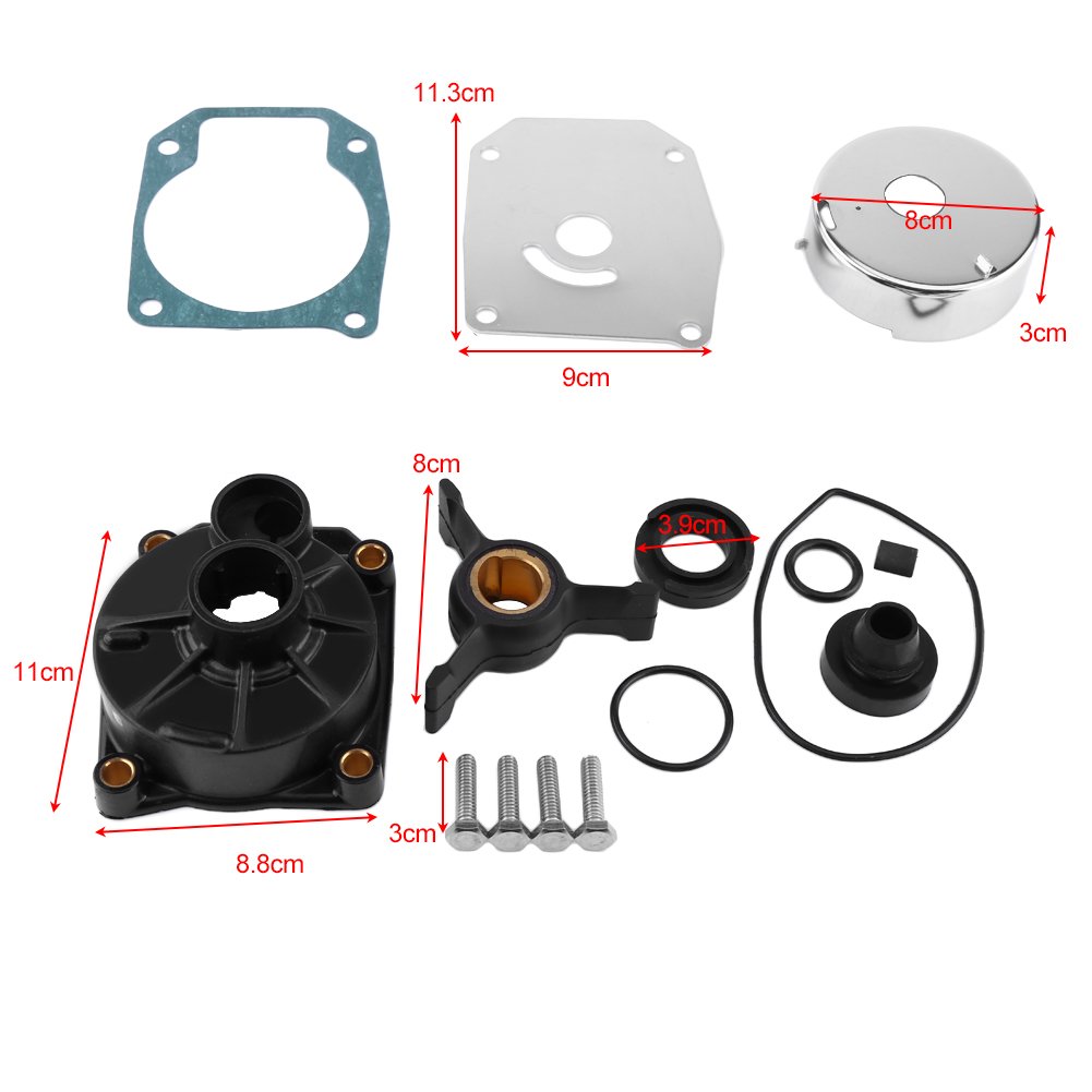 Kit di riparazione pompa dell'acqua, completo per motori fuoribordo, componenti essenziali e accessori, valvola di sfiatamento e filtro, per imbarcazioni, uso professionale e ricreativo