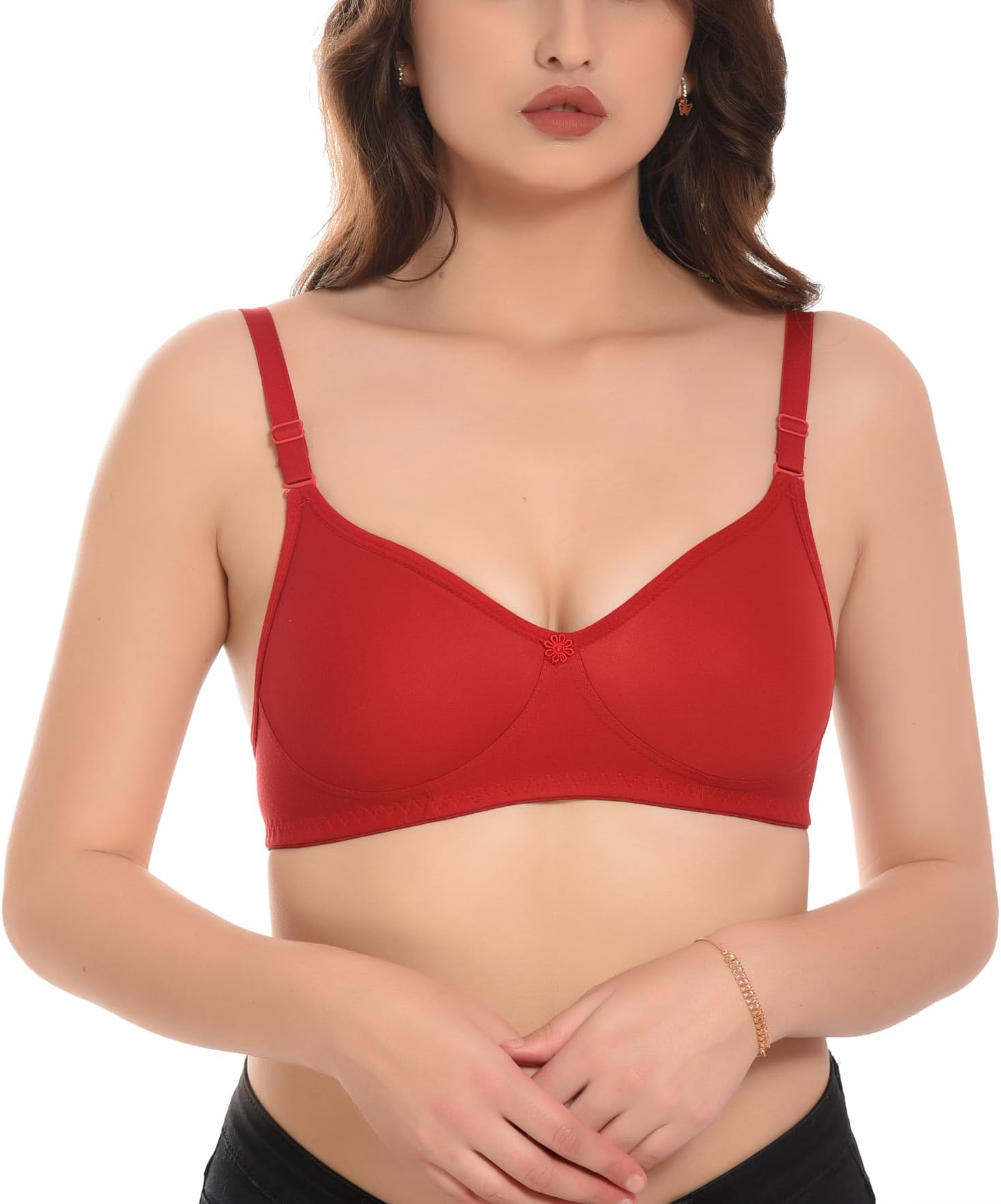 Elina Women's Full Coverage Cotton Hosiery Solid Bra (Exotic-col)