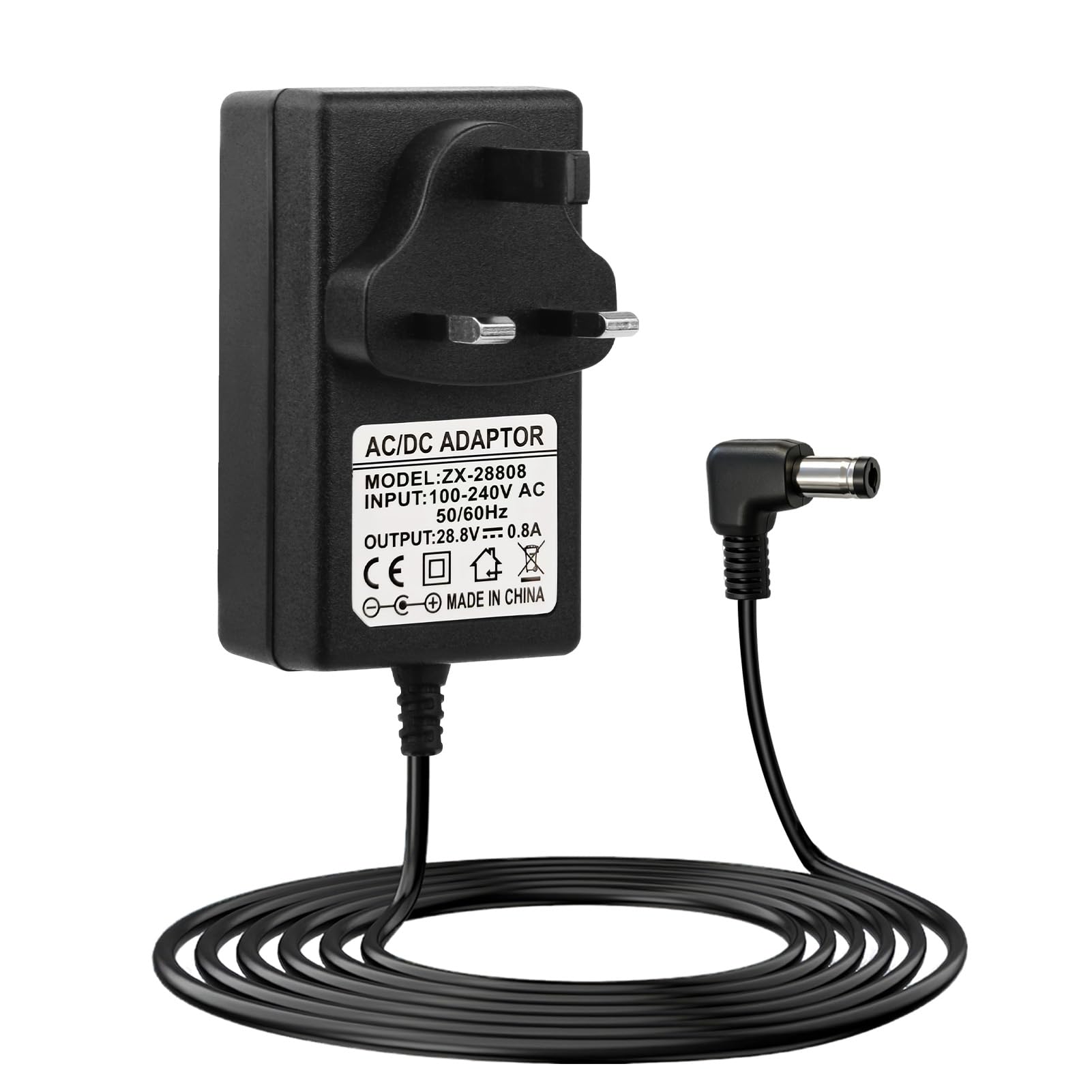 28.8V Cordless Vacuum Charger for Shark IZ201UK / UKT IZ202UK / UKT IZ251 IF202, 28.8V Charger Replacement with UK Plug and 2m Cable, Cordless Charger Replacement for Shark IONFlex 2X DuoClean