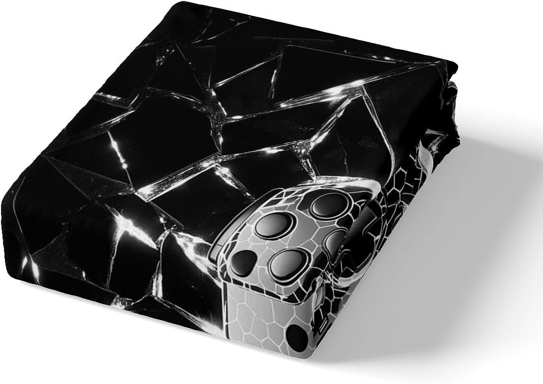 Abstract Honeycomb Gamepad Kids Duvet Cover Set Full Size,Video Games Gamepad Gaming Gamer Bedding Set,Boys Men Room Decor,Geometric Patchwork Black Fashion Quilt Cover,2 Pillowcases(No Comforter) image 4