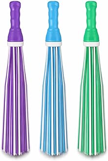 Heavy Duty Kharata Plastic Broom| 250 Gm | 22Inches With 60 Bristles | Wet & Dry Floor Cleaning Fiber Broom Hard Bristle Broom Stick For Home And Floor Scrubbing In Bathroom (3), Multicolor