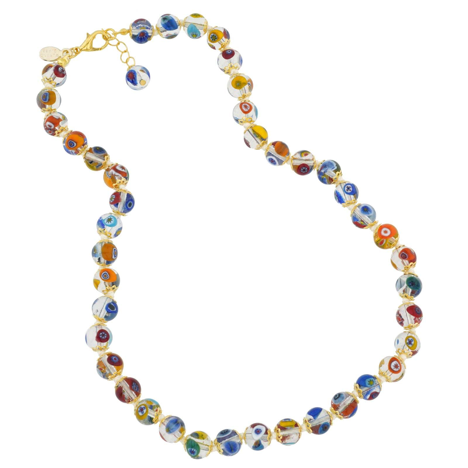 Ciondolo In Vetro Di Murano Millefiori Blu – Fatto A Mano A Venezia Per Donna