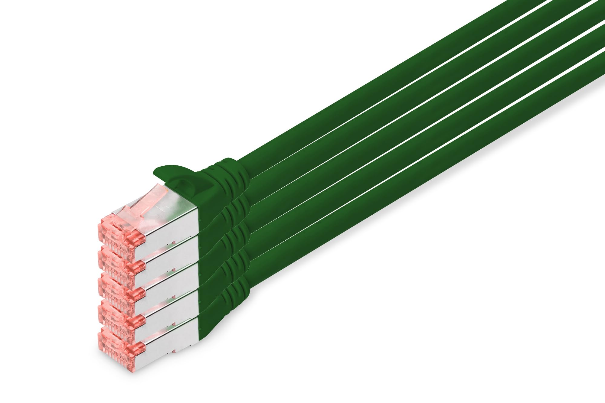 DIGITUS LAN Kabel Cat 6 - 10m - 5 Stück - RJ45 Netzwerkkabel - S-FTP Geschirmt - Kompatibel zu Cat-6A und Cat-7- Weiß
