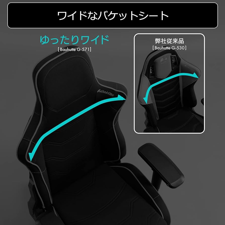 Amazon.co.jp: Bauhutte(バウヒュッテ) ゲーミング座椅子 GX-571-BK