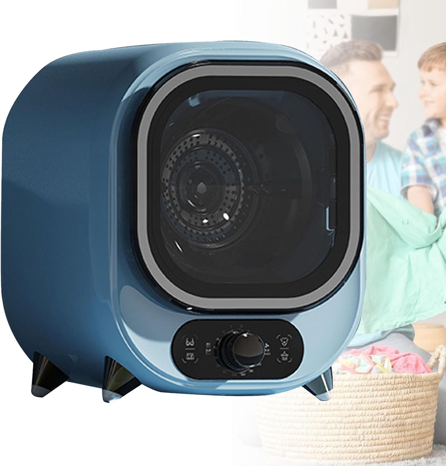 Secadora Compacta de Carga Frontal 0,8kg - Secadora Pequeña de Ropa, 450W, Acero Inoxidable, Portátil, para Dormitorios y Residencias Estudiantiles