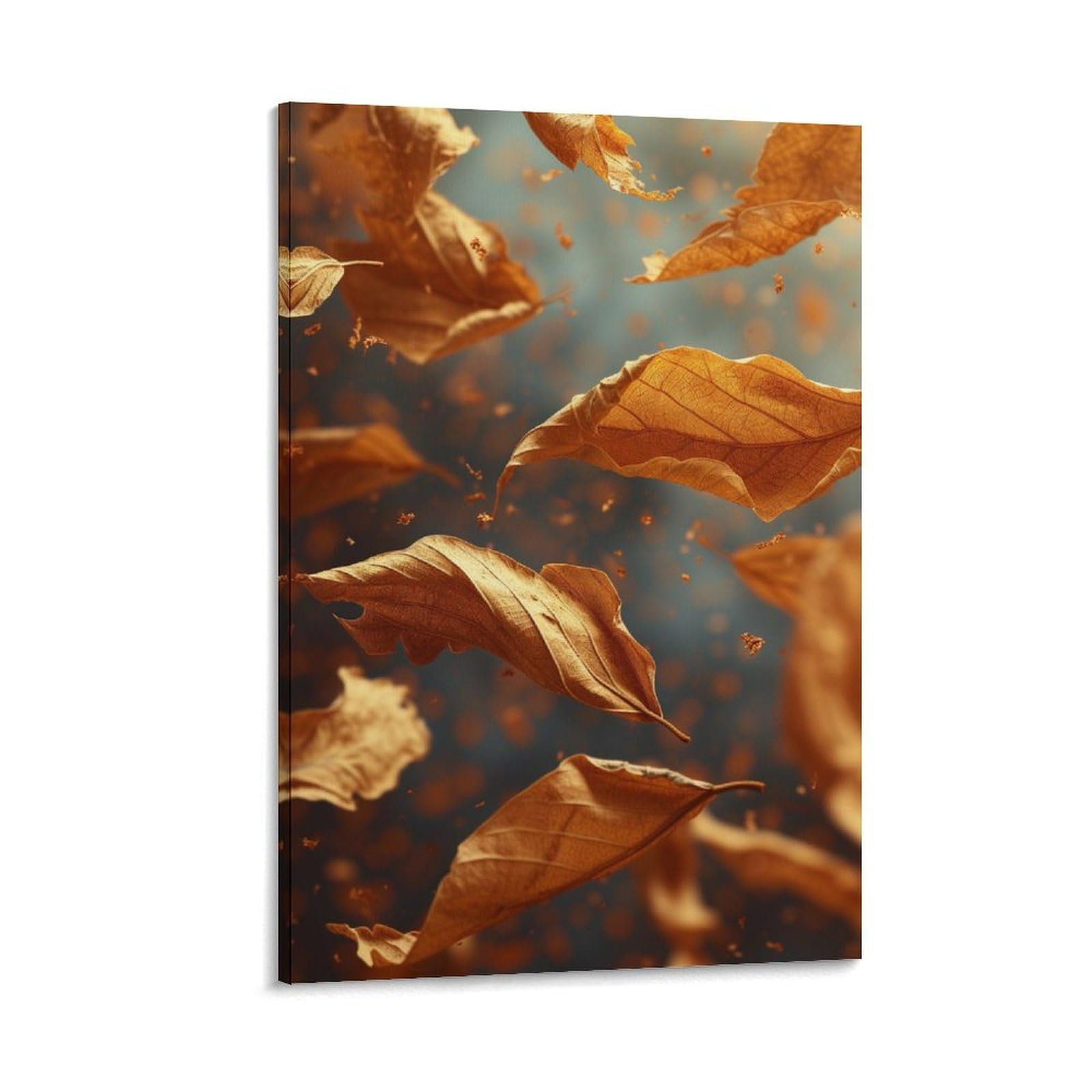 DHBANEIOK Golden Leaves Wall Art Canvas Print Painting Wall Decor Set of Ornaments for Walls Bedroom Living Room 16x24inch(40x60cm)
