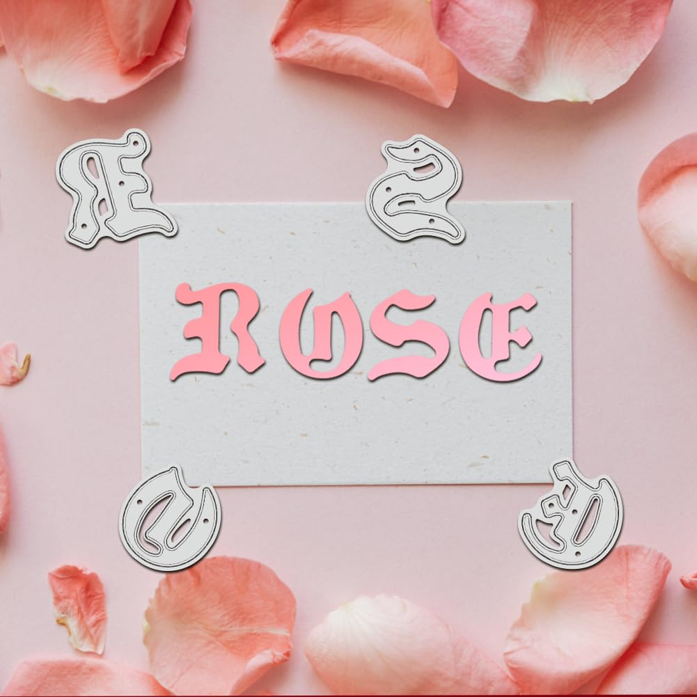 Dies Phare Pochoirs Alphabet Gothique BENECREAT - Acier Carbone  (15.7x11.9cm) Dies Scrapbooking, image size:1001x1001