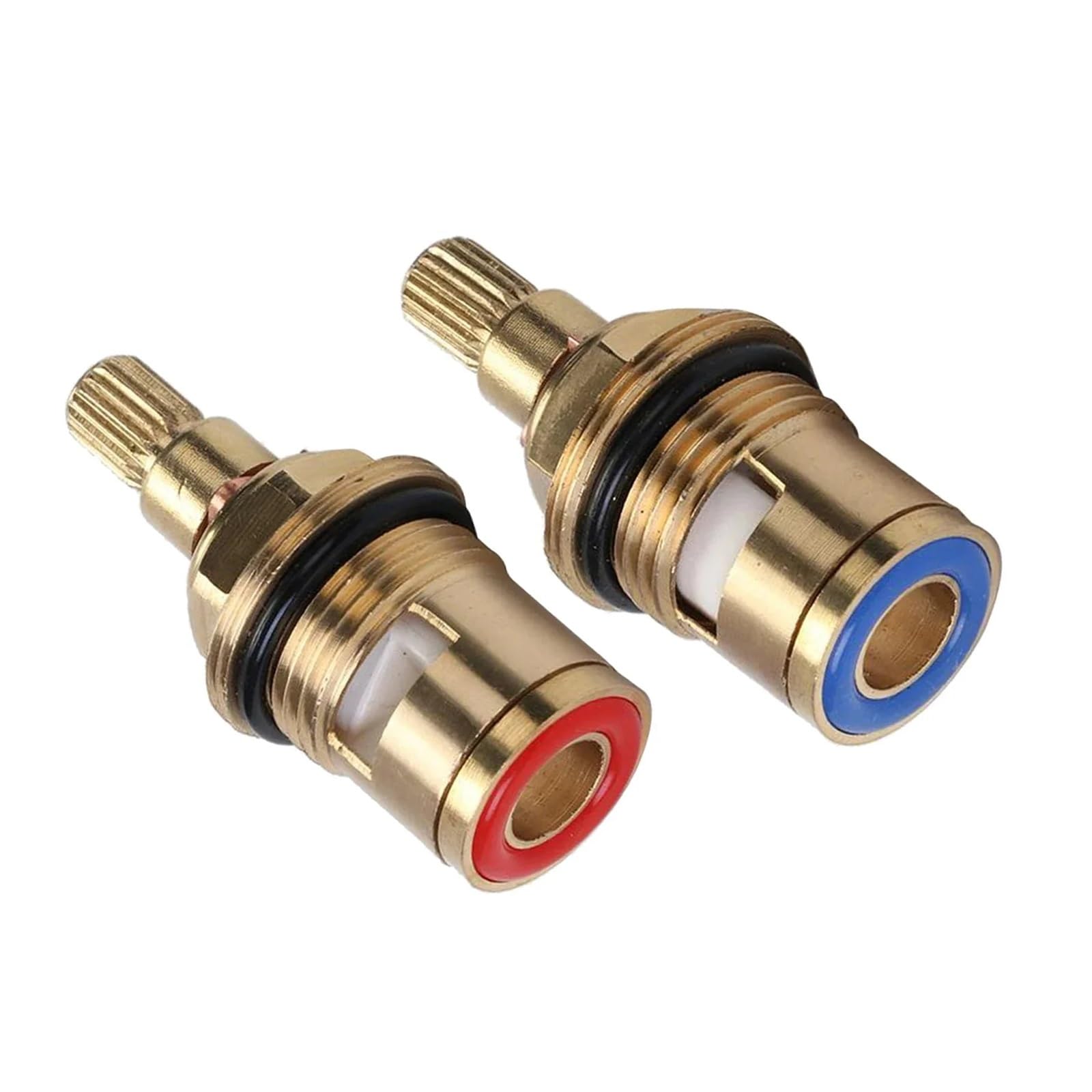 Ydyaenio 2 Pcs Mixer Tap Cartridge 1/2Pc Universal Replacement Tap Valves Cartridge Inner Faucet Valve For Bathroom, Clockwise Or Anti-Clockwise For Kitchen Bathroom Basin Taps(2 Pcs)