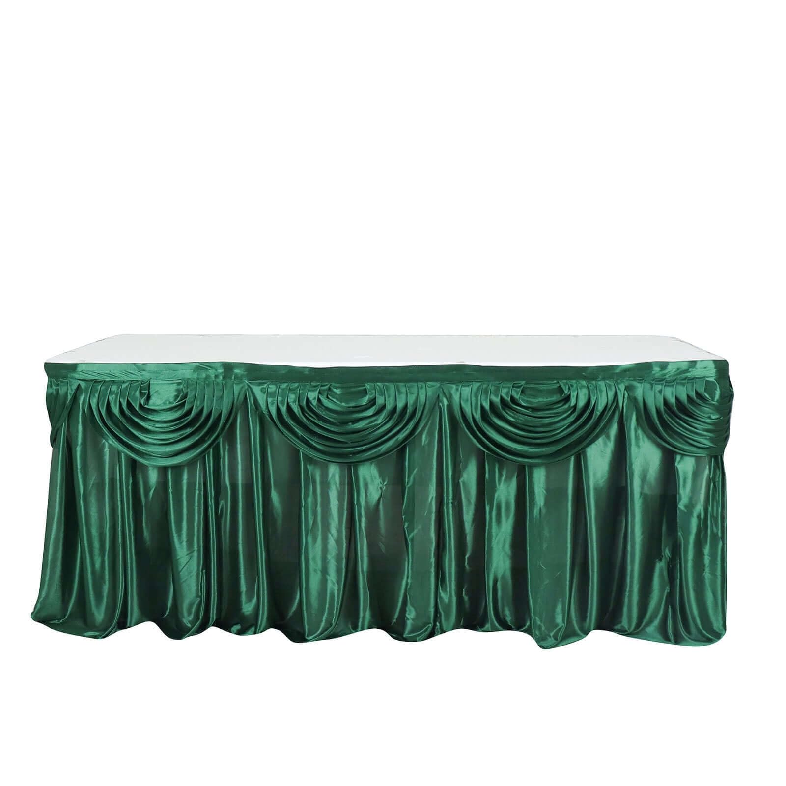 Hunter Green Plastic Table Skirt - 29 X 14 Foot Rectangular Party Table Cover