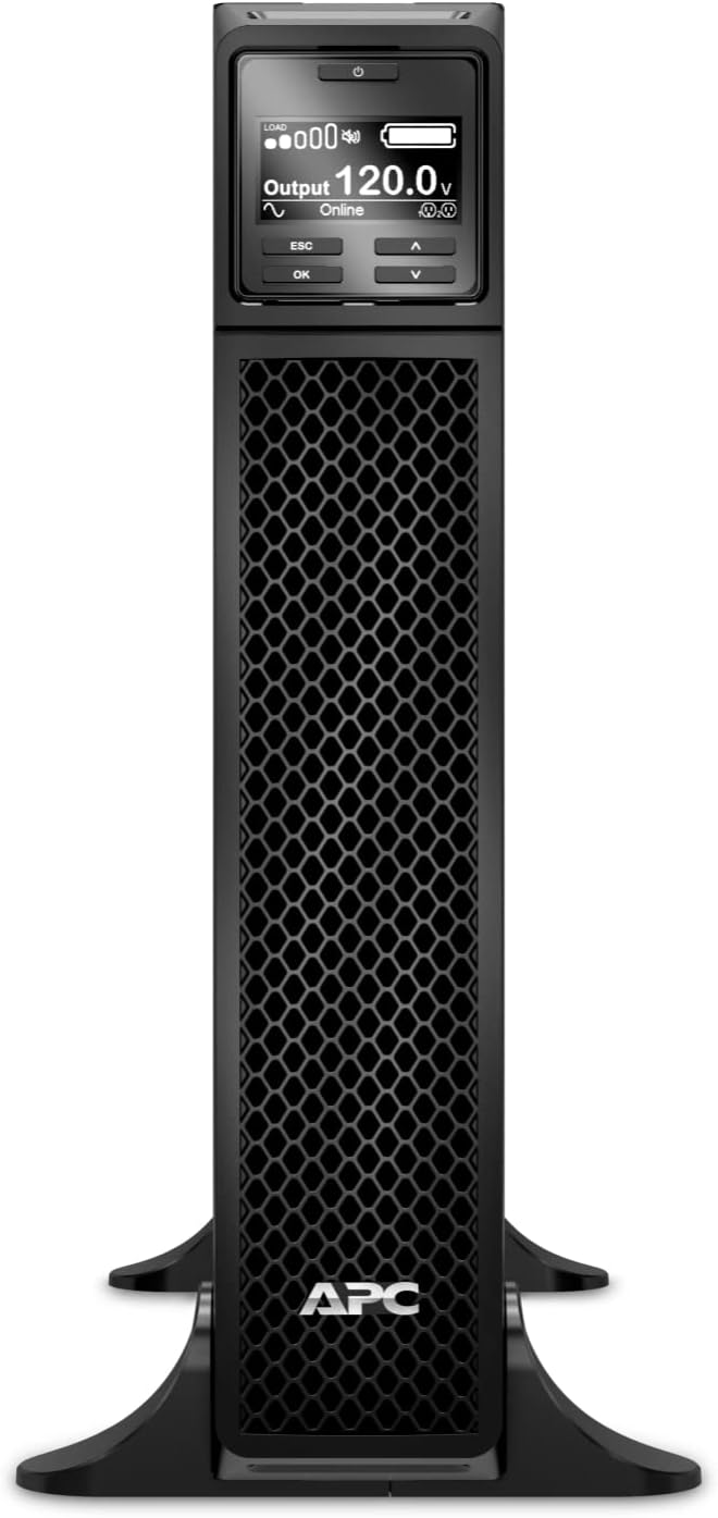 Front view of the APC Smart-UPS SRT1500XLA showing the LCD display