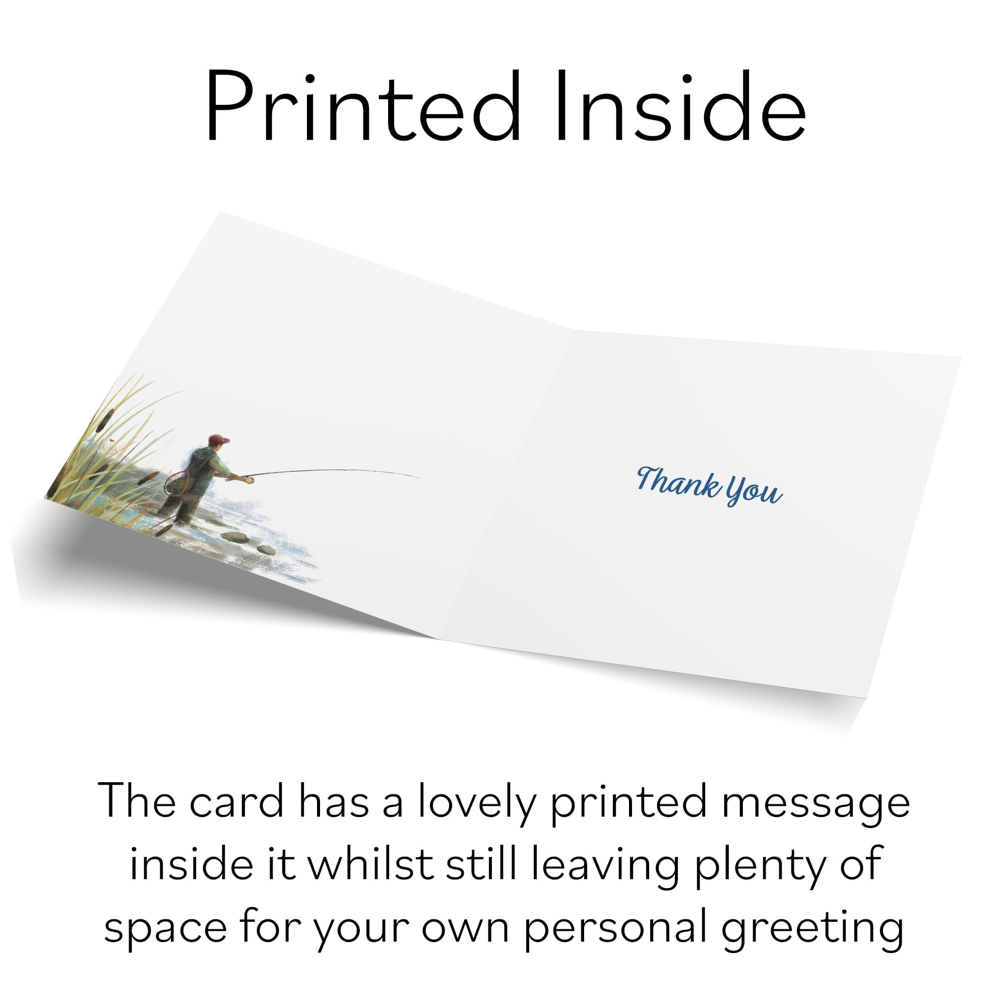 Hunts England, Fly Fishing Fun Thank You Card For Him, Milo's Gallery, Sport Thank You Card - Image 4