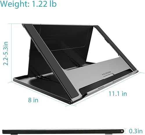 Miniatura 3 de HUION ST200 Soporte ajustable para tableta de dibujo, soporte para computadora portátil de 10-16 pulgadas, tableta, monitor de dibujo