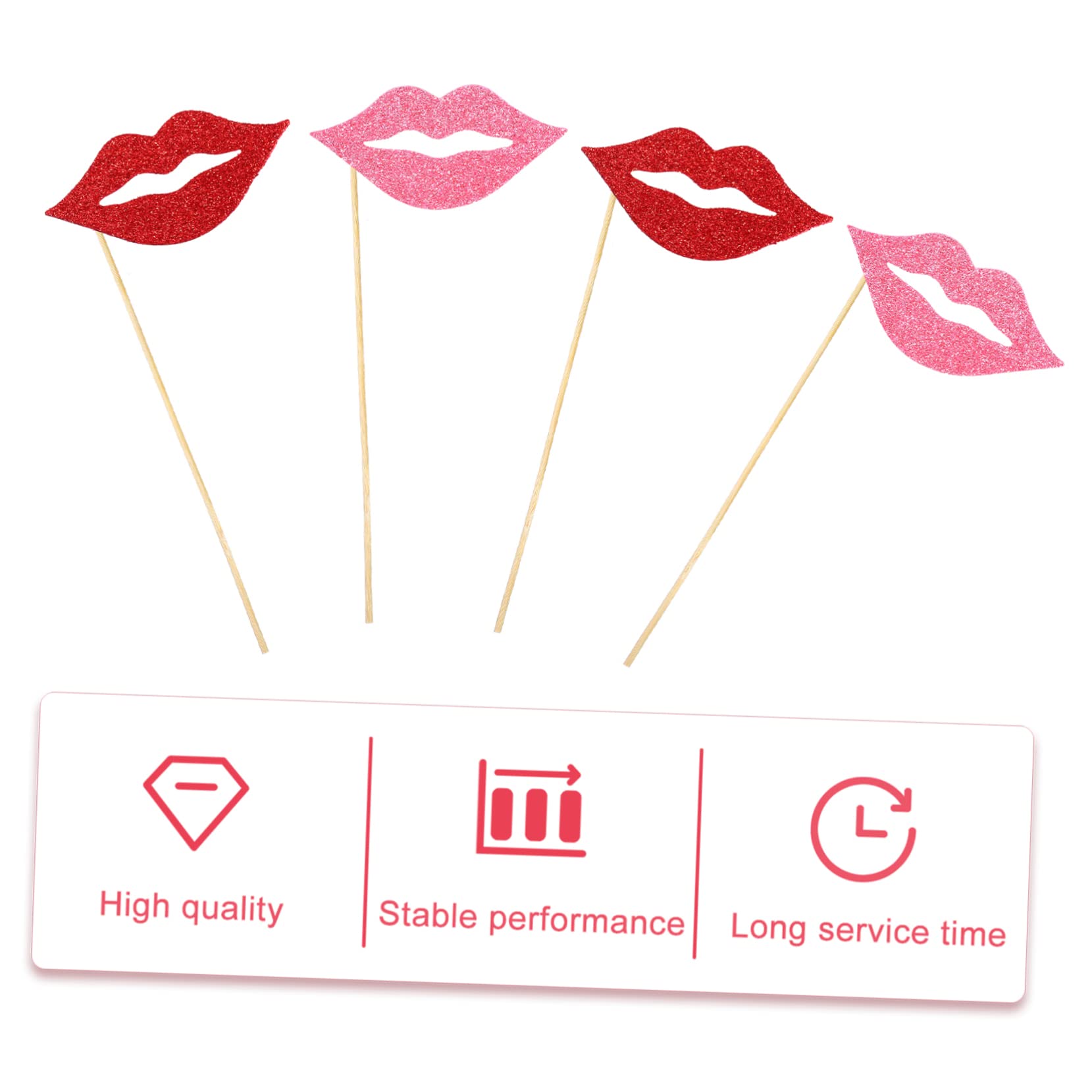ULTECHNOVO 3 Sätze Teiliges Lippen Photo Prop Aus Glitzerndem Papier Kreative Handheld Requisiten Für Fotokabinen Für Hochzeiten Geburtstage Partys Und Festliche Dekorationen 40 Stück * 3